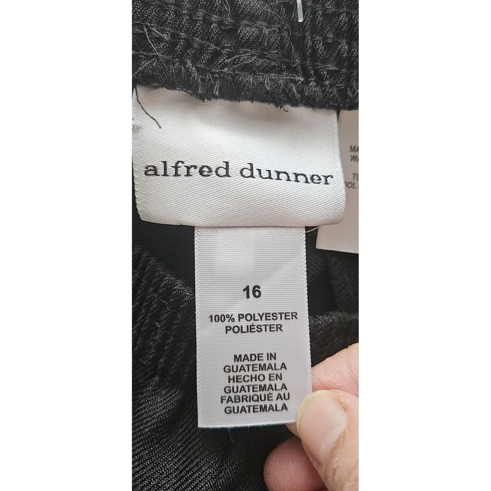 NWT alfred dunner CLASSICS black elastic waist pull‎ on pants Sz 16 pockets